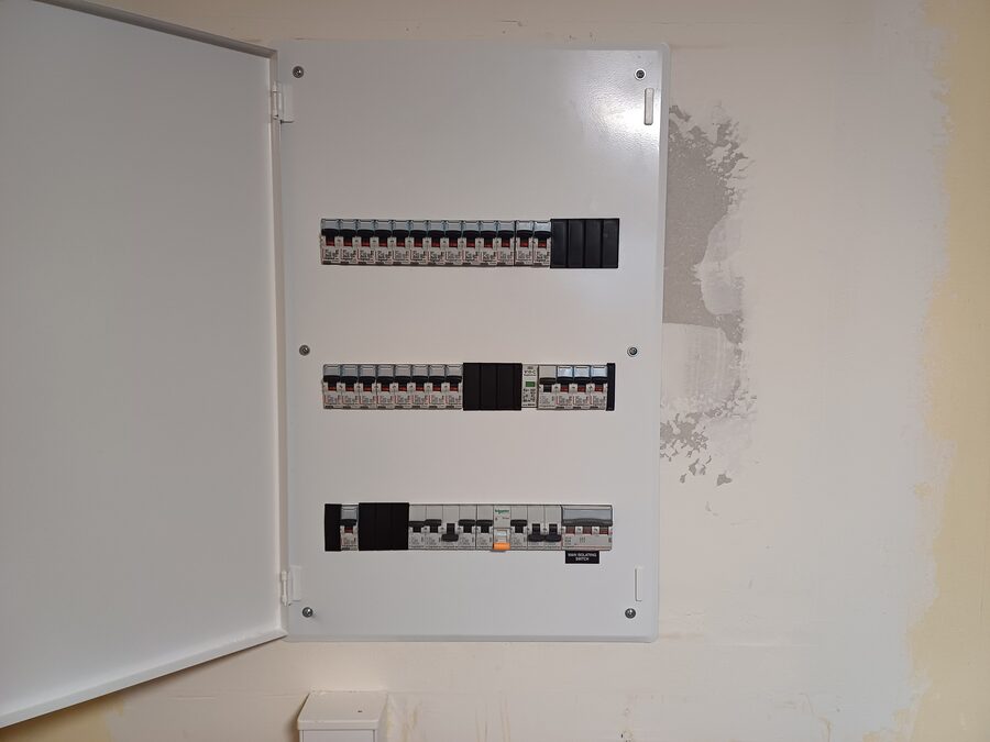 Switchboard prepared for an EV charger circuit by JSK Electrical
